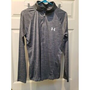 NEW Under Armour Womens Athletic Twist 1/2 Zip Long Sleeve Shirt Grey Large